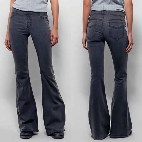 Free People Denim - Free People Pull On Kick Flare Leg Jeans Gray 31